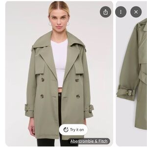 Abercrombie & Fitch Olive Trench Coat